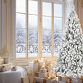 9FT Flocked Christmas Tree with 1964 Tips – Snowy PVC & Hard Needle